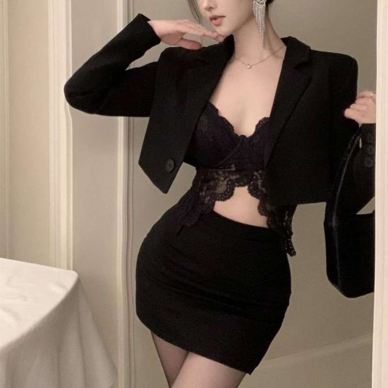 Black Spring Blazer Lace Brale – Lace Bralette Set recenzja i cena