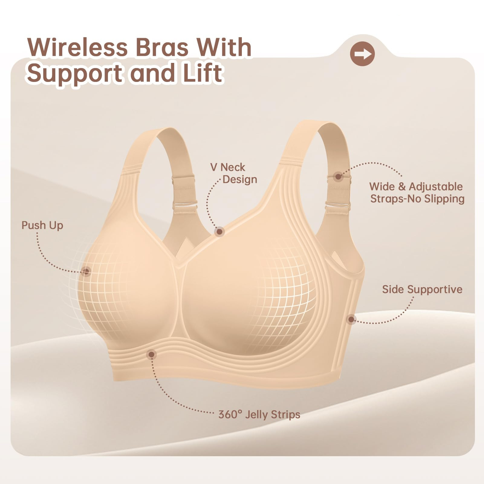 Plus Size Wireless Bra for Wom – Underwire Bra Padded recenzja i cena