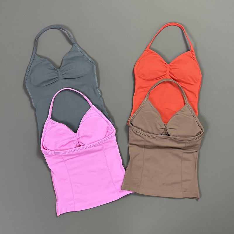 Sports Tank Top Women Halter V – T Shirt Bra Seamless recenzja i cena