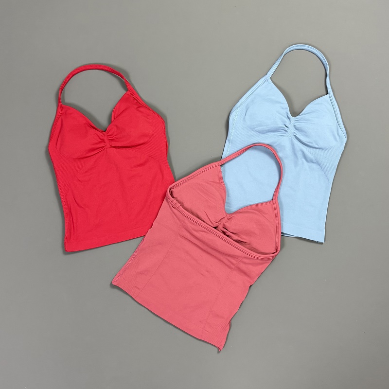 Sports Tank Top Women Halter V – T Shirt Bra Seamless recenzja i cena