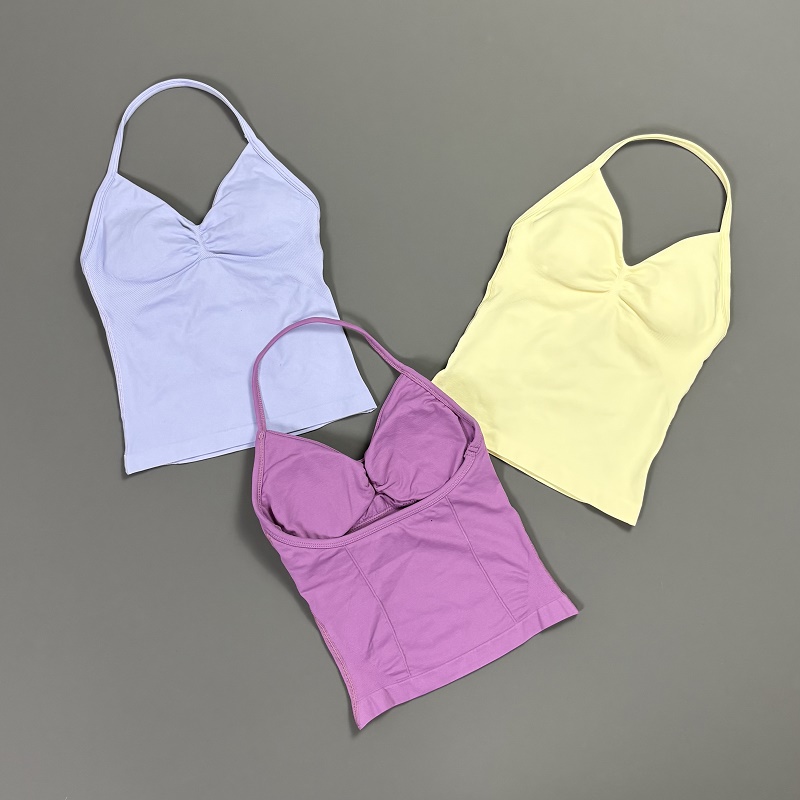 Sports Tank Top Women Halter V – T Shirt Bra Seamless recenzja i cena