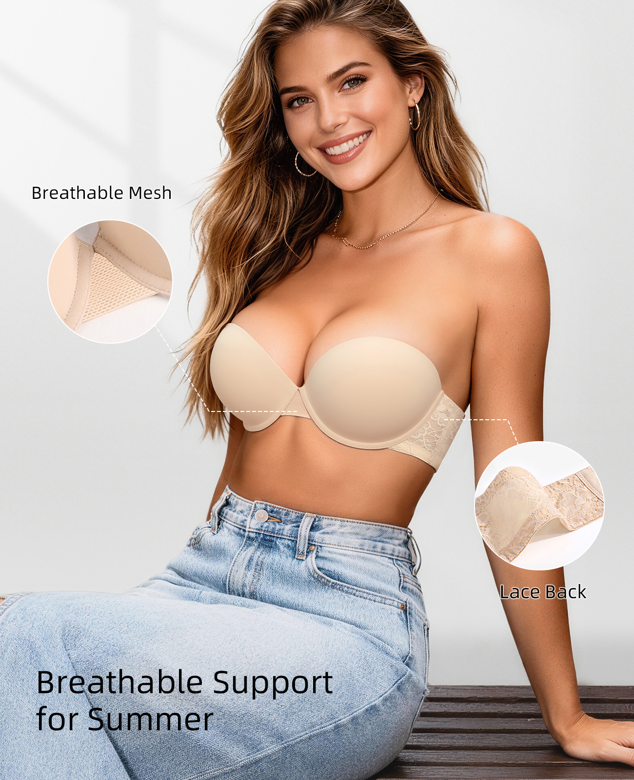 New Push Up Bra Women Lace Pad – Convertible Bra Multiway recenzja i cena