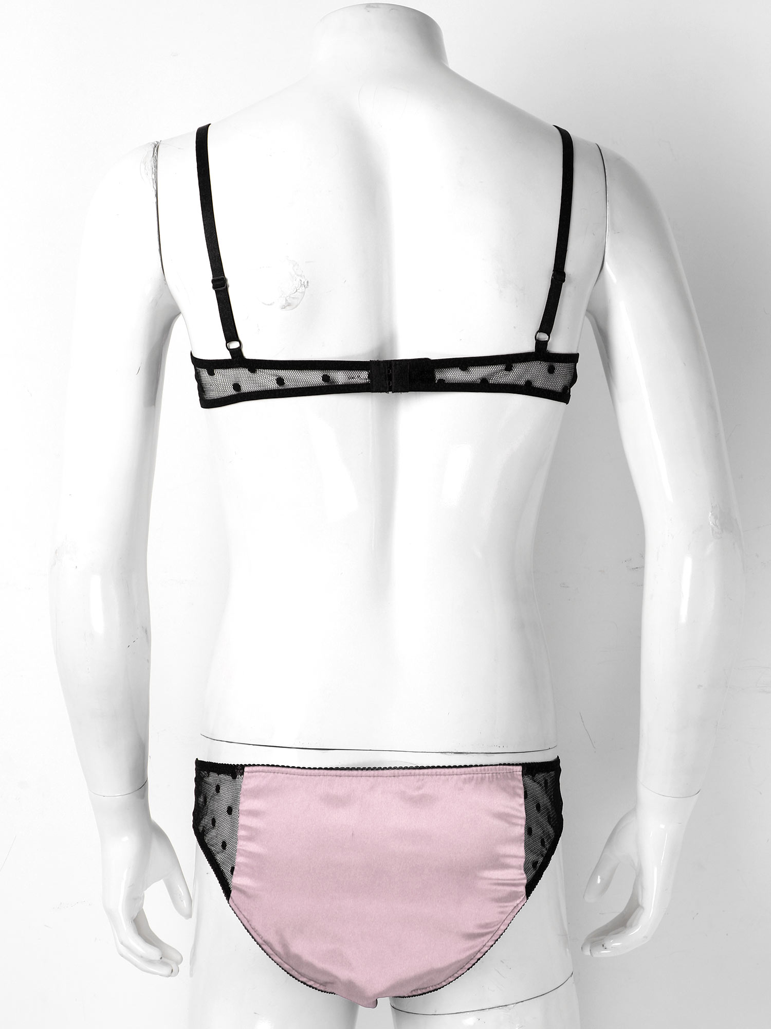 Men Satin Lingerie Suit Sissy  – Sheer Mesh Bra recenzja i cena