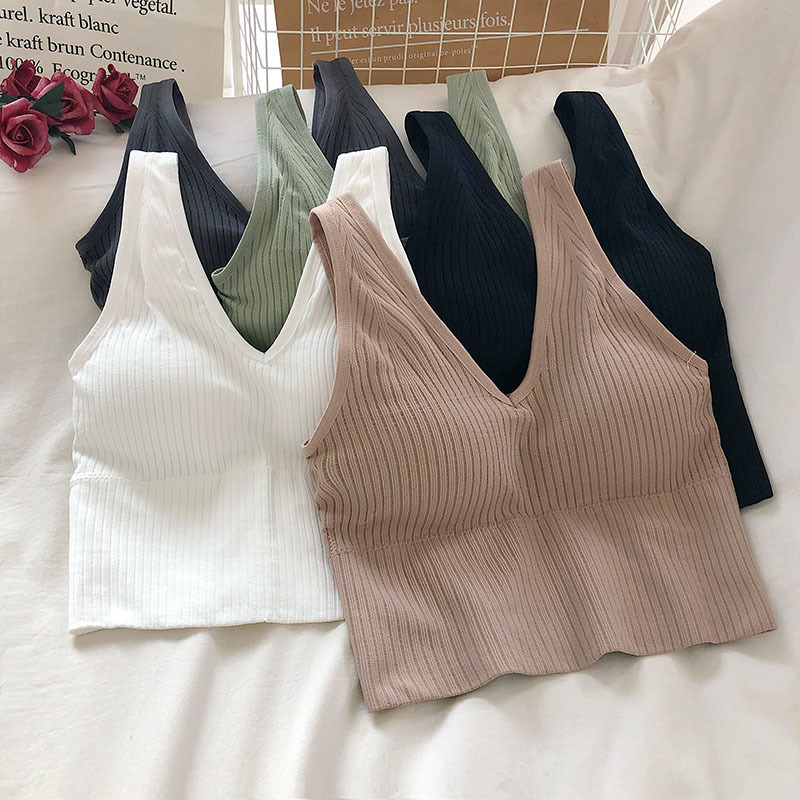 Women's Tank Crop Tops Female  – T Shirt Bra Seamless recenzja i cena