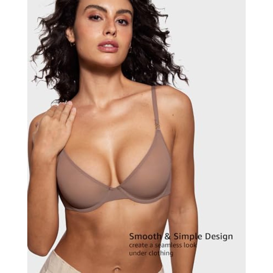 Women's Cosnufy Sheer Balconet – Demi Bra Balconette recenzja i cena