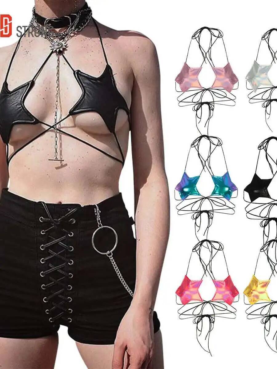 Women's Metallic Star Bra Top  – Lace Bralette Set recenzja i cena
