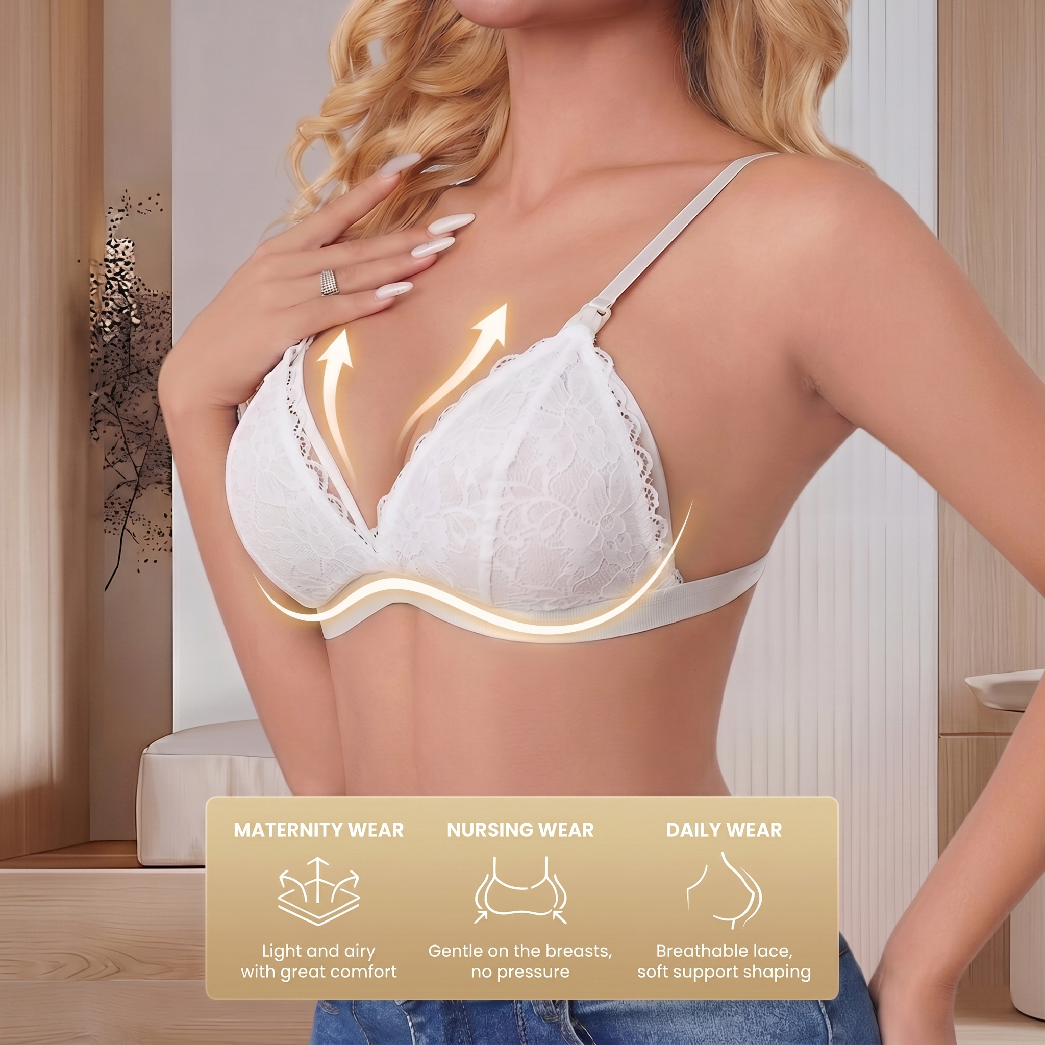 Women's White Lace Maternity N – Nursing Bra Clip recenzja i cena