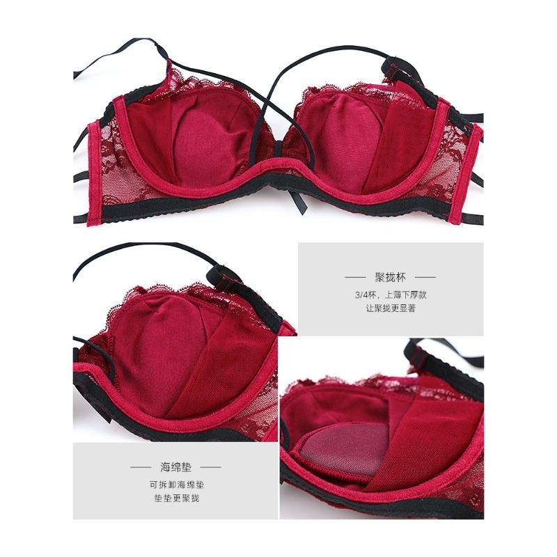 Elegant Lace Half Cup Bra Set, – Demi Bra Balconette recenzja i cena