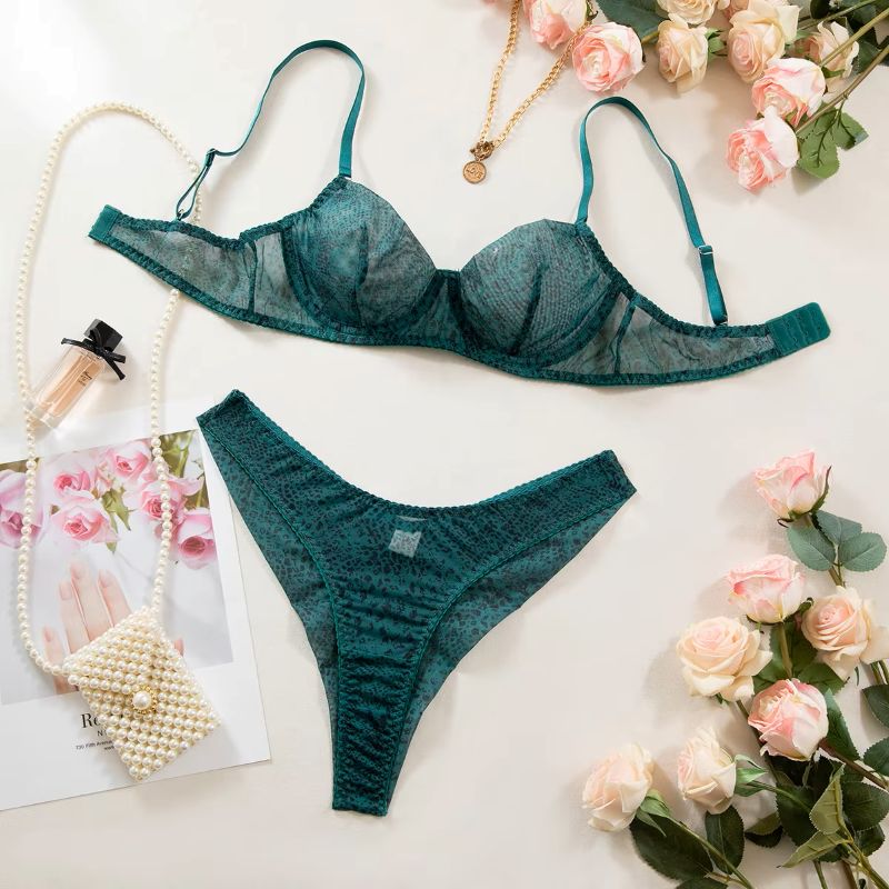 2pcs/Set Woman Lingerie Gather – Sheer Mesh Bra recenzja i cena