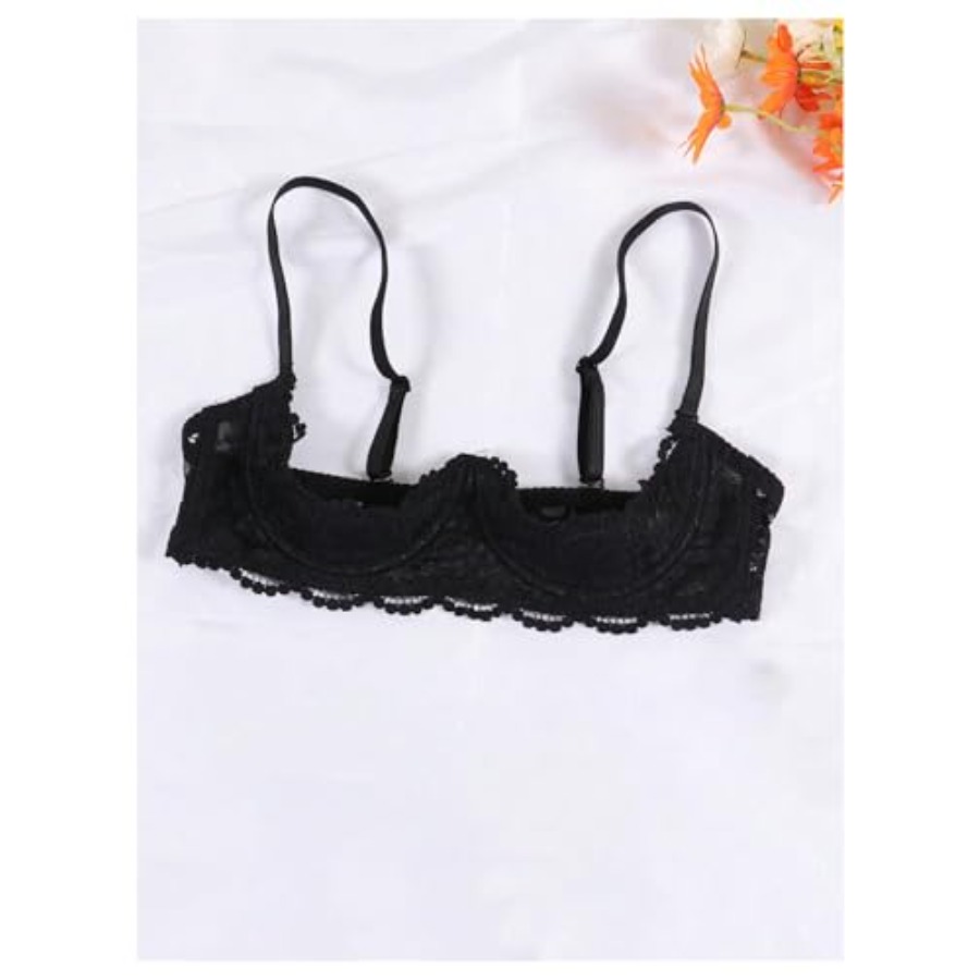 OYOANGLE Women's 1/4 Cup Lace  – Demi Bra Balconette recenzja i cena