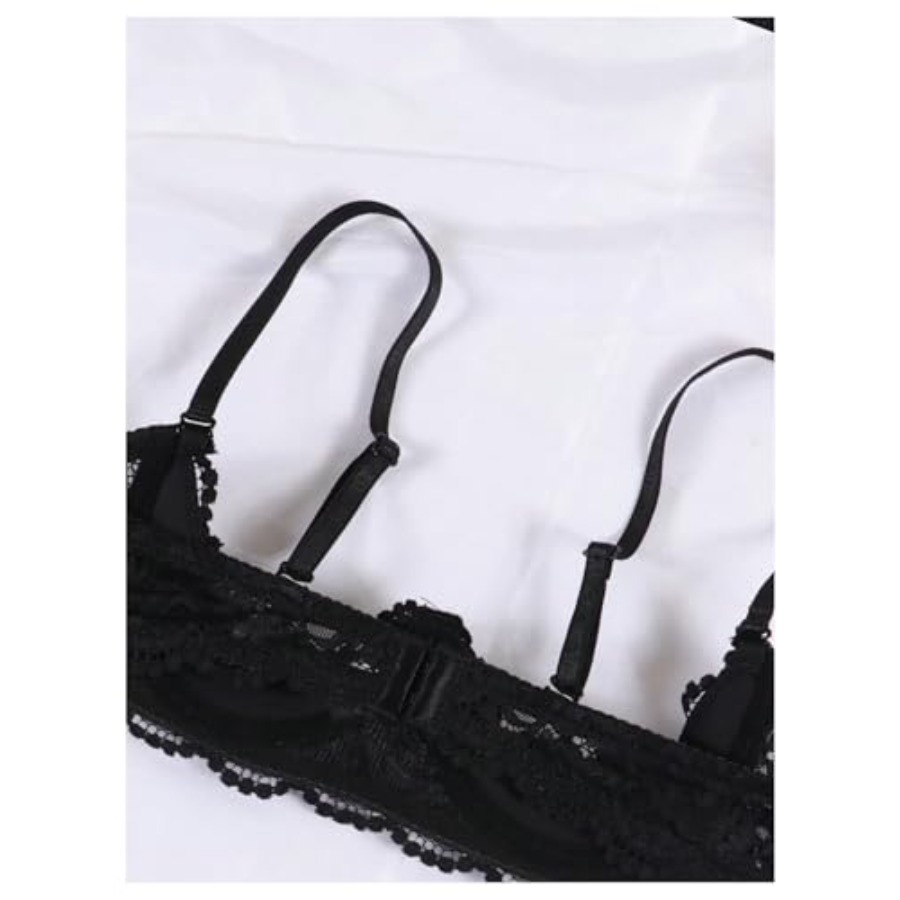 OYOANGLE Women's 1/4 Cup Lace  – Demi Bra Balconette recenzja i cena