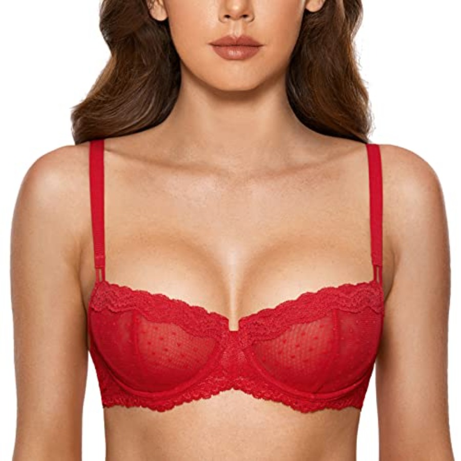 DOBREVA Women's Sexy Lace Bra  – Demi Bra Balconette recenzja i cena