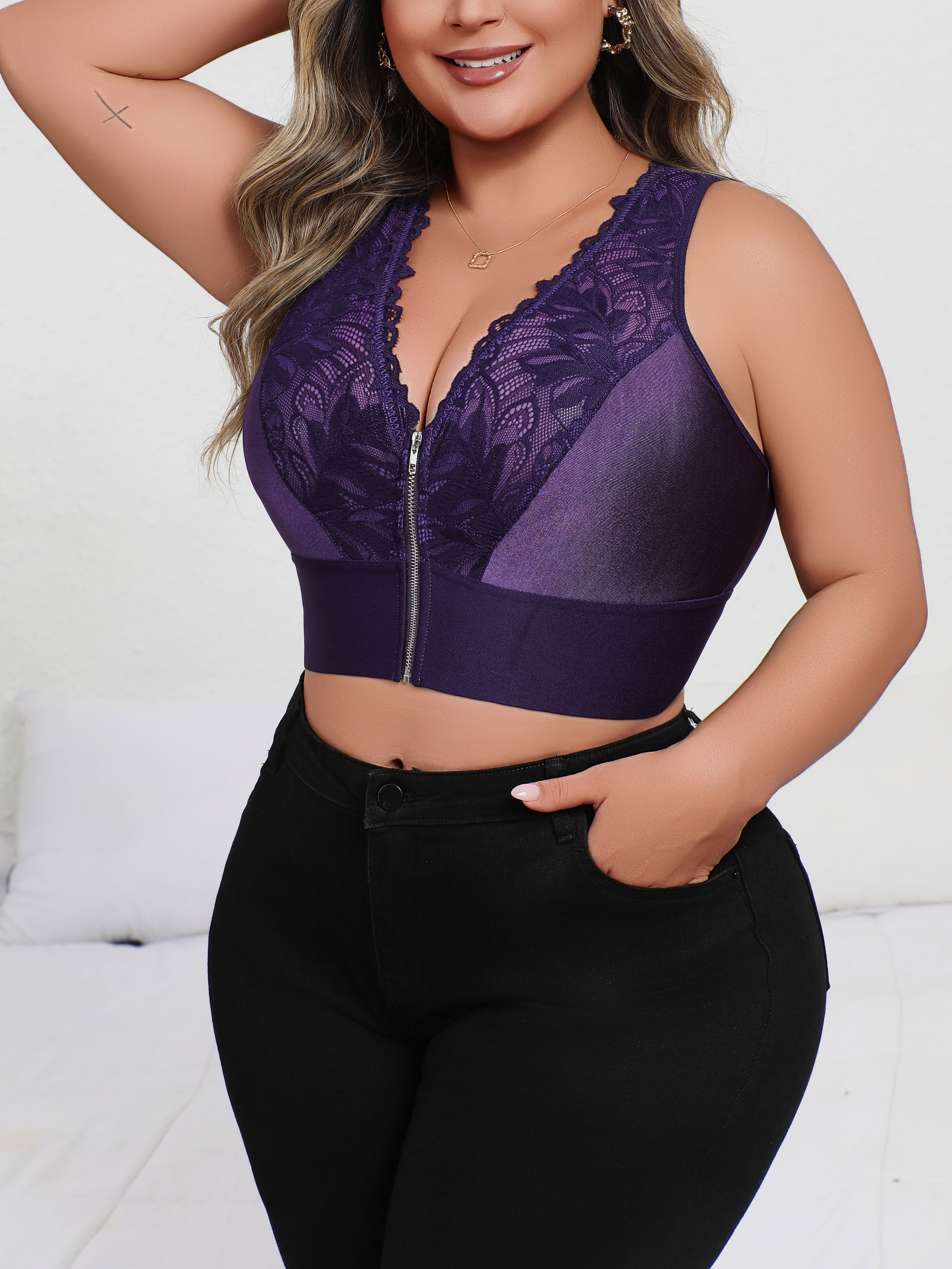 New Arrival Plus Size Sexy Pur – Plunge Bra Push Up recenzja i cena